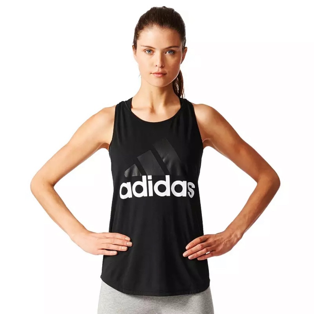 2/$12 Adidas Black and White Logo Tank Size XS